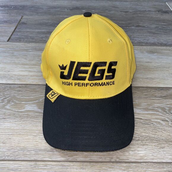 New JEGS High Performance Embroidered Adjustable Yellow Hat Cap #1675-76 - Picture 1 of 11